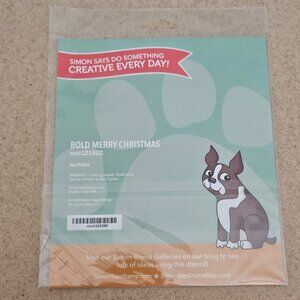 RARE SIMON SAYS BOLD MERRY CHRISTMAS STENCIL INK PAINT SCRAPBOOK CRAFTS
